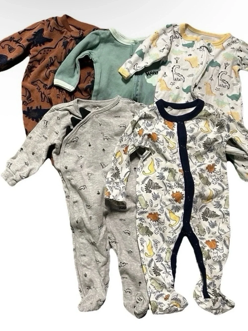Baby Boy Footie Pajamas Dinosaurs Size 3-6 Months